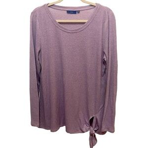 Apt 9 Purple Long Sleeve Front Tie Top Size L